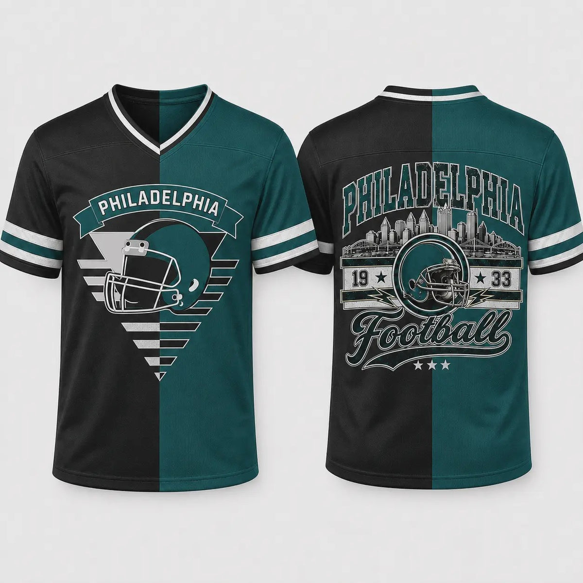 Retro City Football Two Tone V Neck Jersey