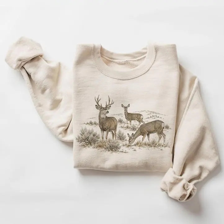 Vintage Buck and Doe Wildlife T-Shirt / Sweatshirt / Hoodie