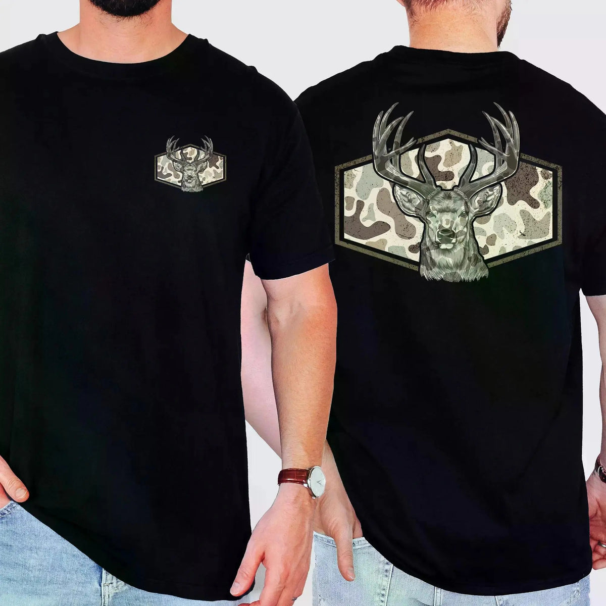 Deer Hunting Vintage Camouflage Graphic T-Shirt / Sweatshirt / Hoodie
