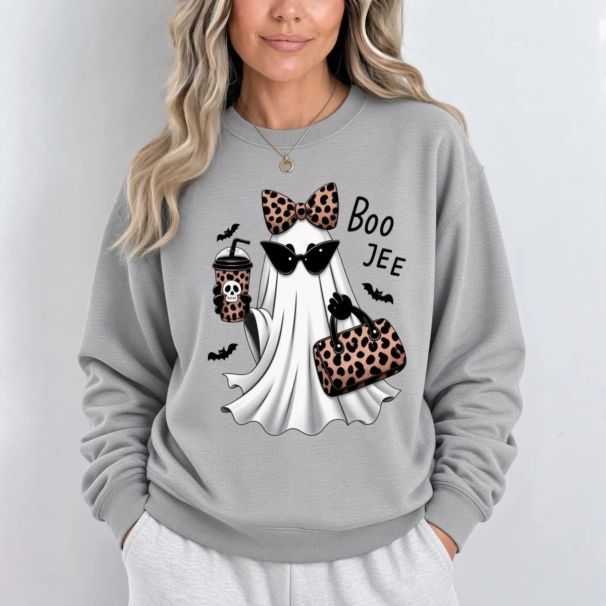 Boo Jee Ghost Leopard Coffee T-Shirt / Sweatshirt / Hoodie