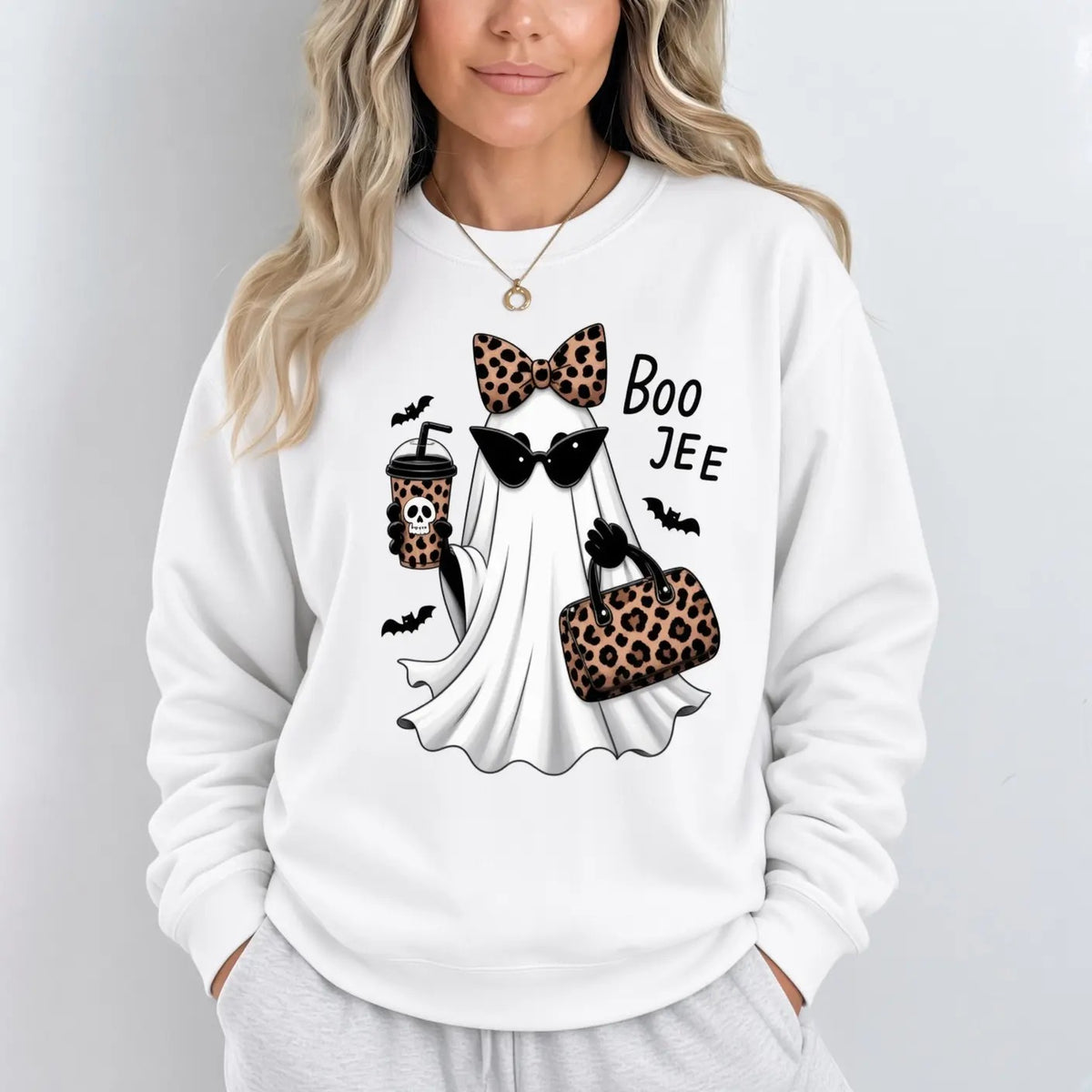 Boo Jee Ghost Leopard Coffee T-Shirt / Sweatshirt / Hoodie