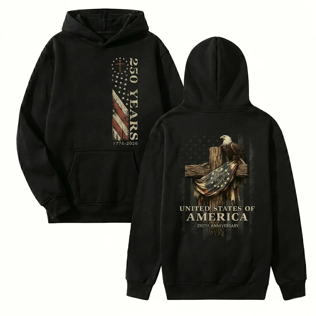 Patriotic Celebrating 250 Years Featuring American Flag And Eagle Symbols T-Shirt / Sweatshirt / Hoodie