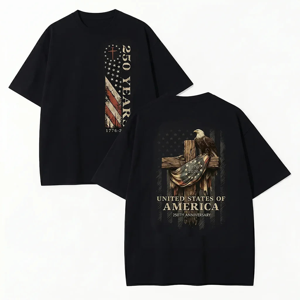 Patriotic Celebrating 250 Years Featuring American Flag And Eagle Symbols T-Shirt / Sweatshirt / Hoodie