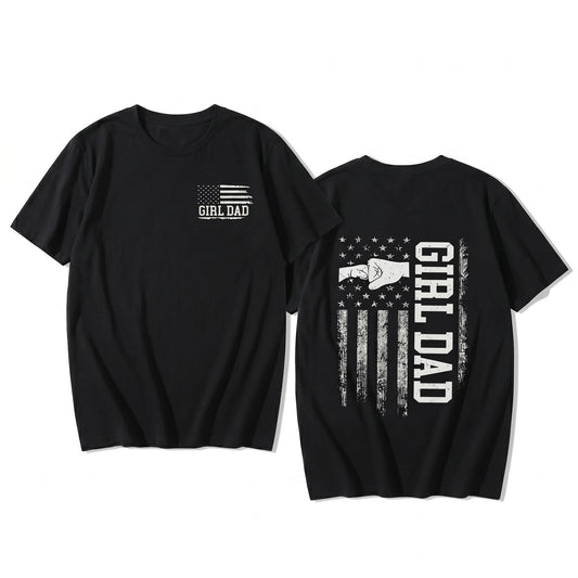 Girl Dad American Flag Graphic Proud Father T-Shirt / Sweatshirt / Hoodie