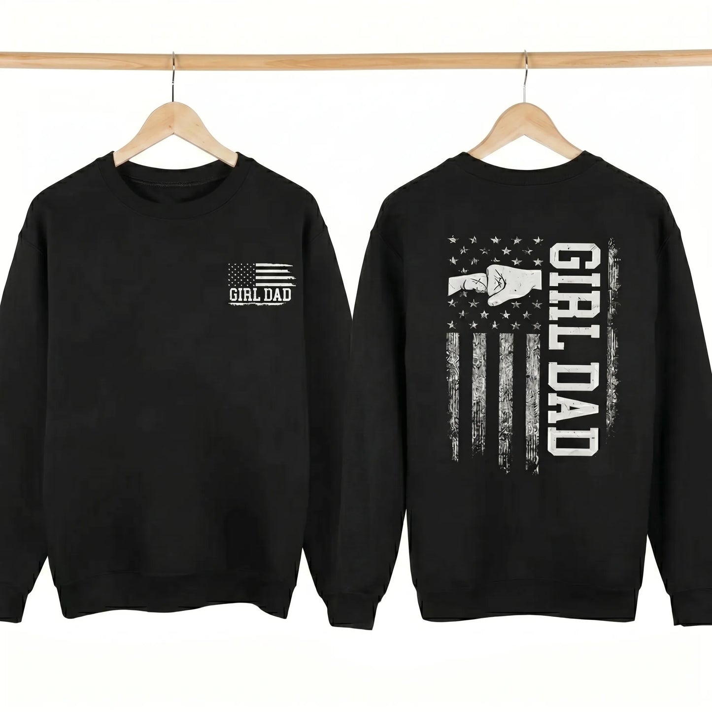 Girl Dad American Flag Graphic Proud Father T-Shirt / Sweatshirt / Hoodie