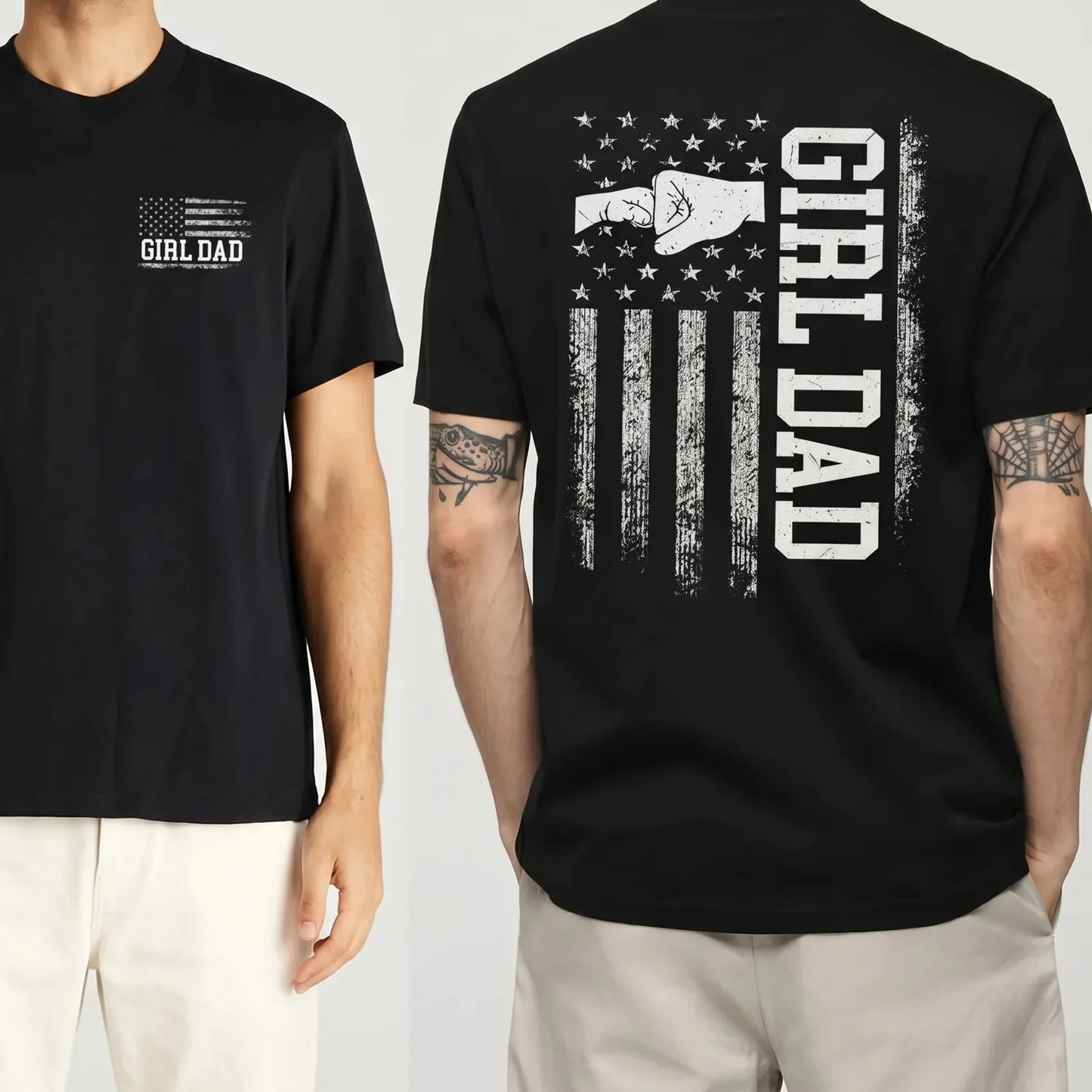 Girl Dad American Flag Graphic Proud Father T-Shirt / Sweatshirt / Hoodie