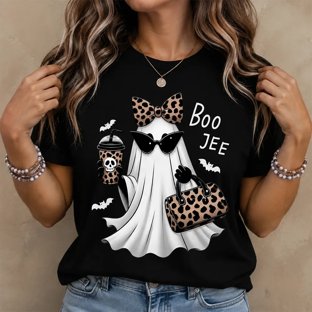 Boo Jee Ghost Leopard Coffee T-Shirt / Sweatshirt / Hoodie