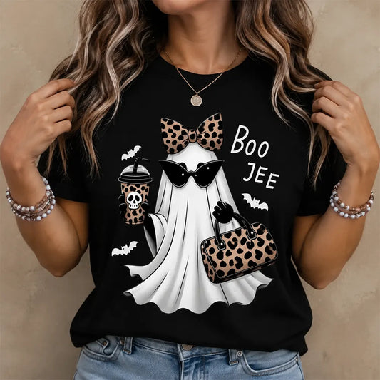 Boo Jee Ghost Leopard Coffee T-Shirt / Sweatshirt / Hoodie