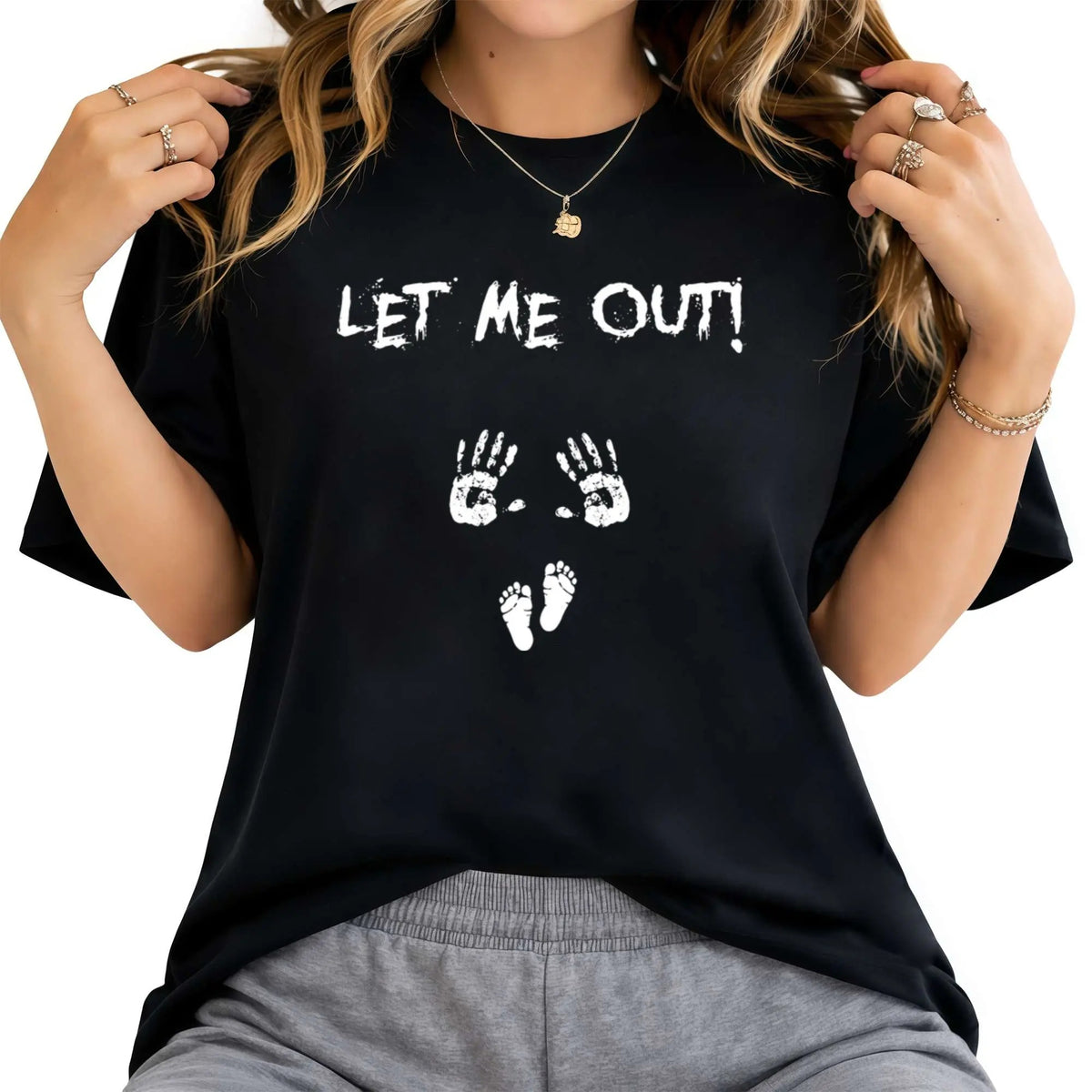 Let Me Out Halloween Pregnancy Announcement T-Shirt / Sweatshirt / Hoodie