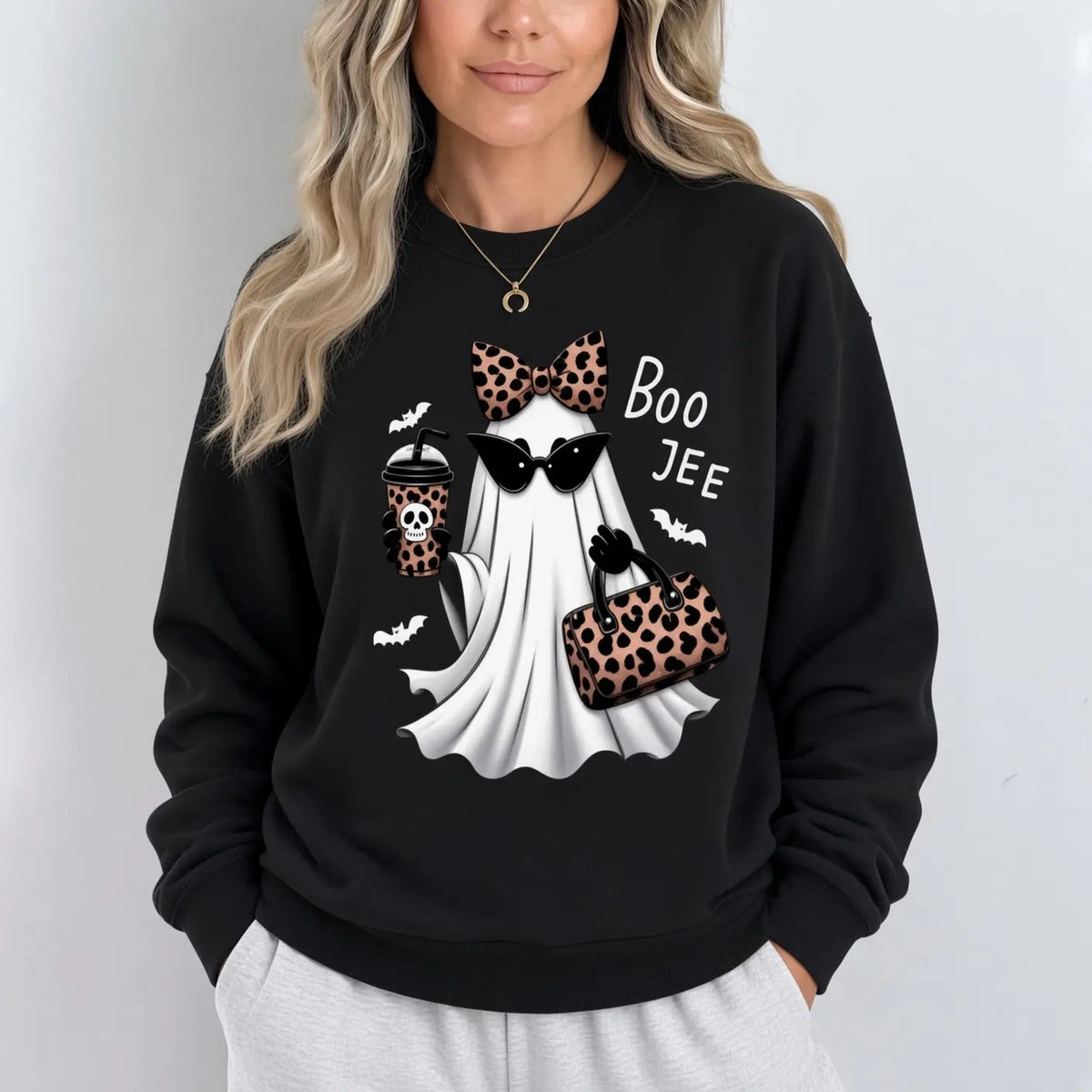 Boo Jee Ghost Leopard Coffee T-Shirt / Sweatshirt / Hoodie