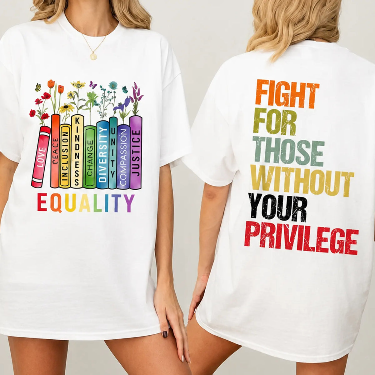 Colorful Books And Flowers Inspirational Graphic T-Shirt / Sweatshirt / Hoodie