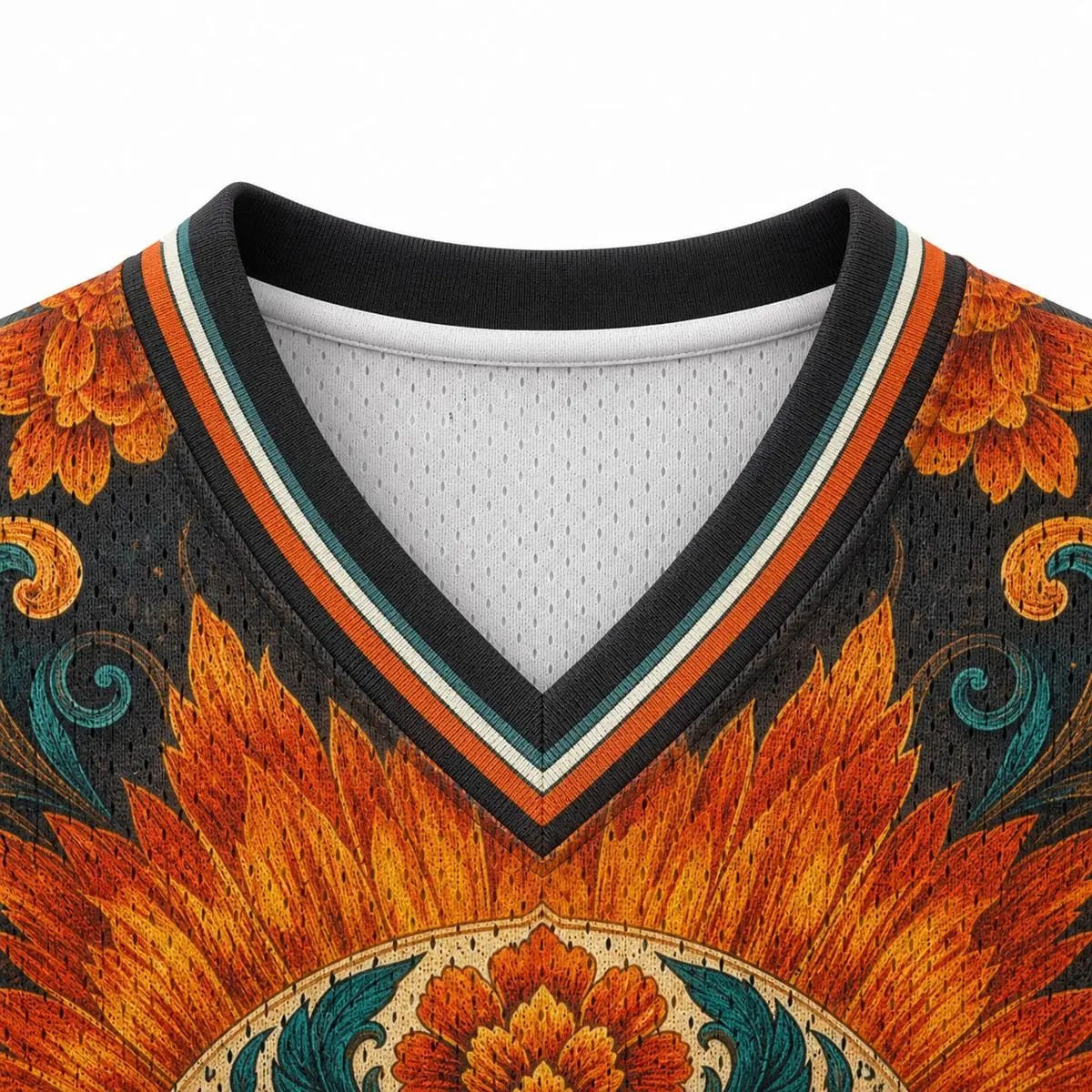 Day Of The Dead Sugar Skull Marigold Altar Graphic V-Neck Soccer Jersey