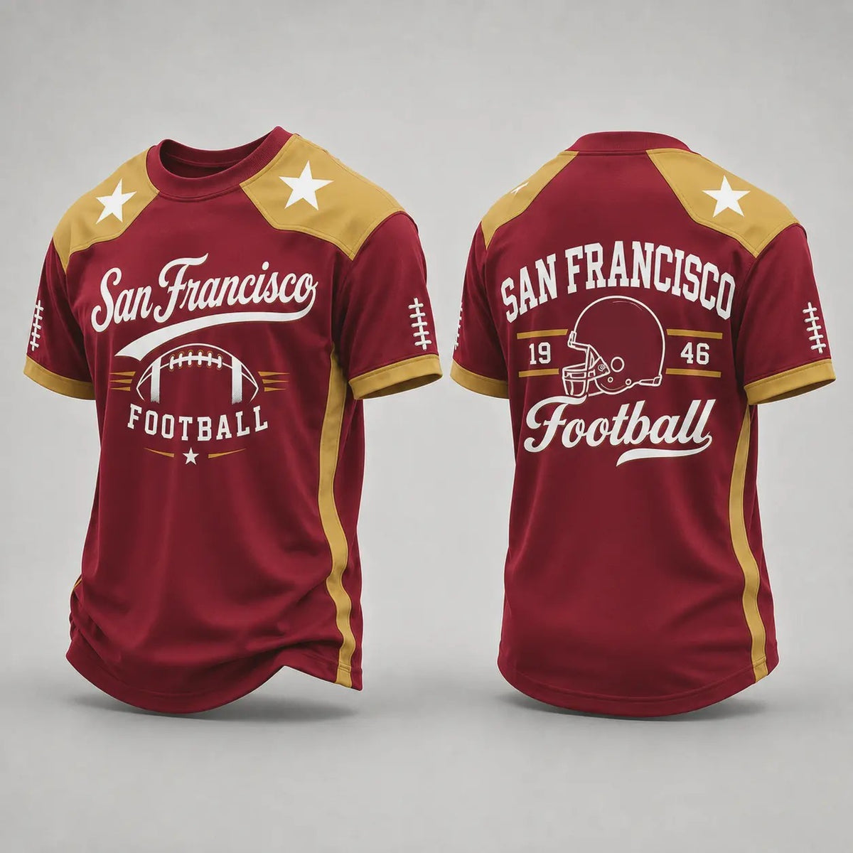 Retro City Football Graphic Crew Neck Soccer Jersey