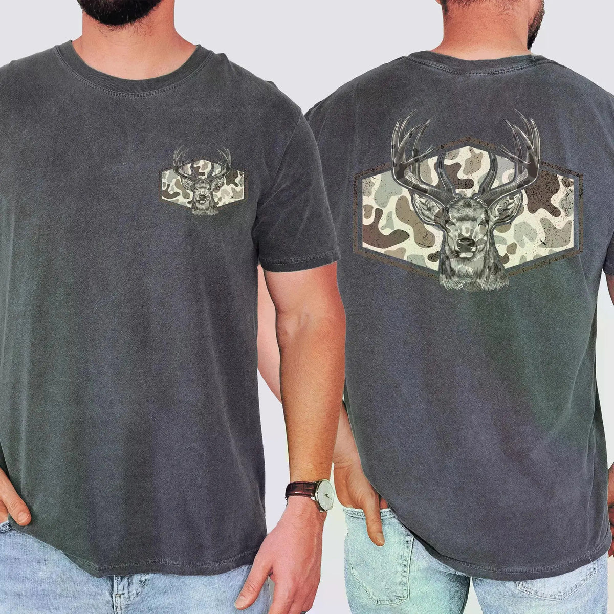 Deer Hunting Vintage Camouflage Graphic T-Shirt / Sweatshirt / Hoodie