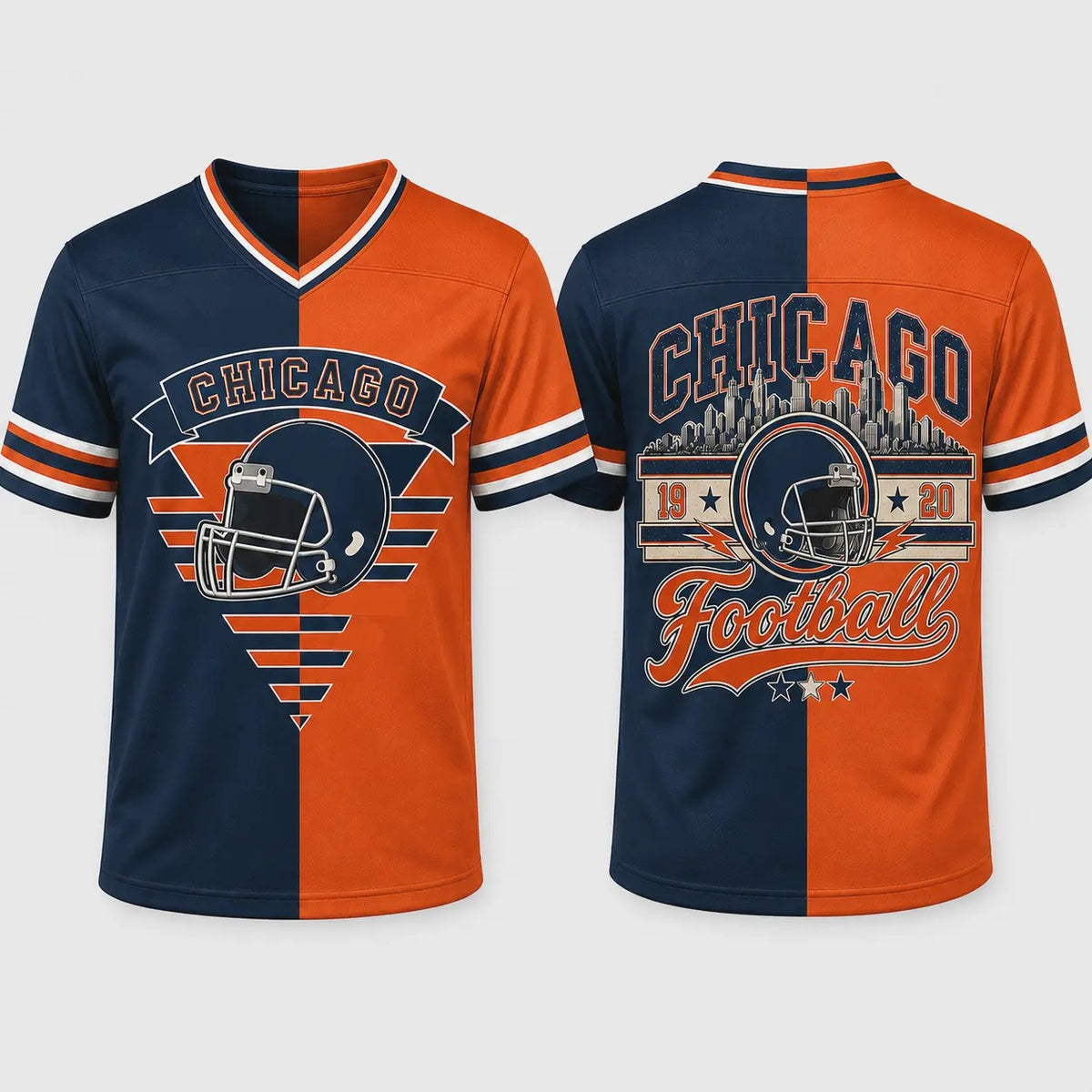 Retro City Football Two Tone V Neck Jersey