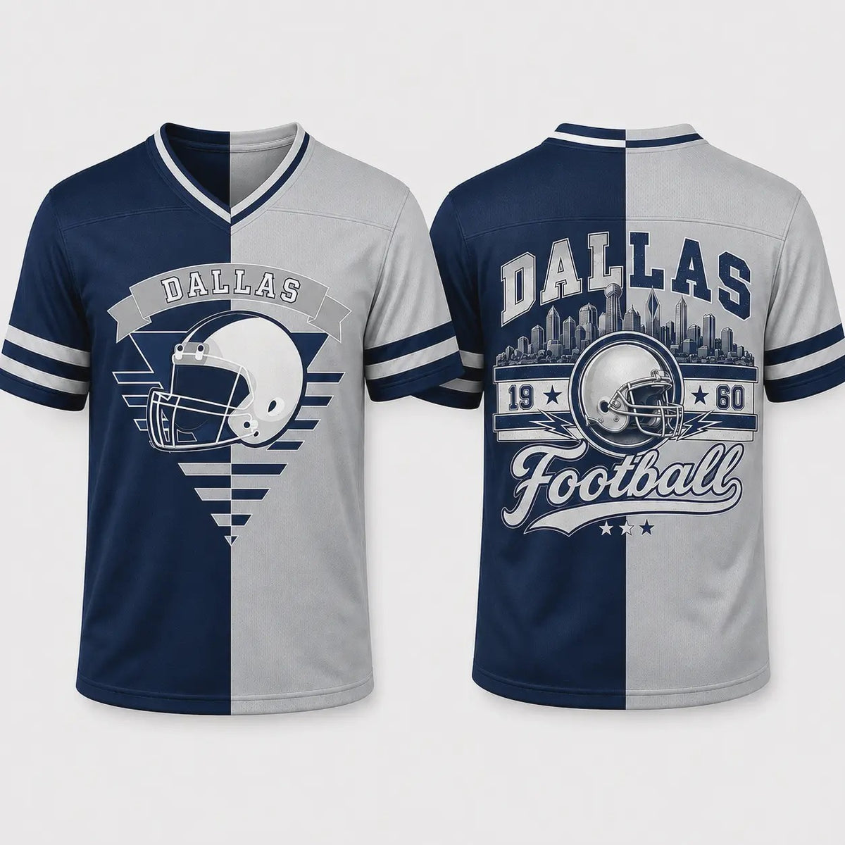 Retro City Football Two Tone V Neck Jersey