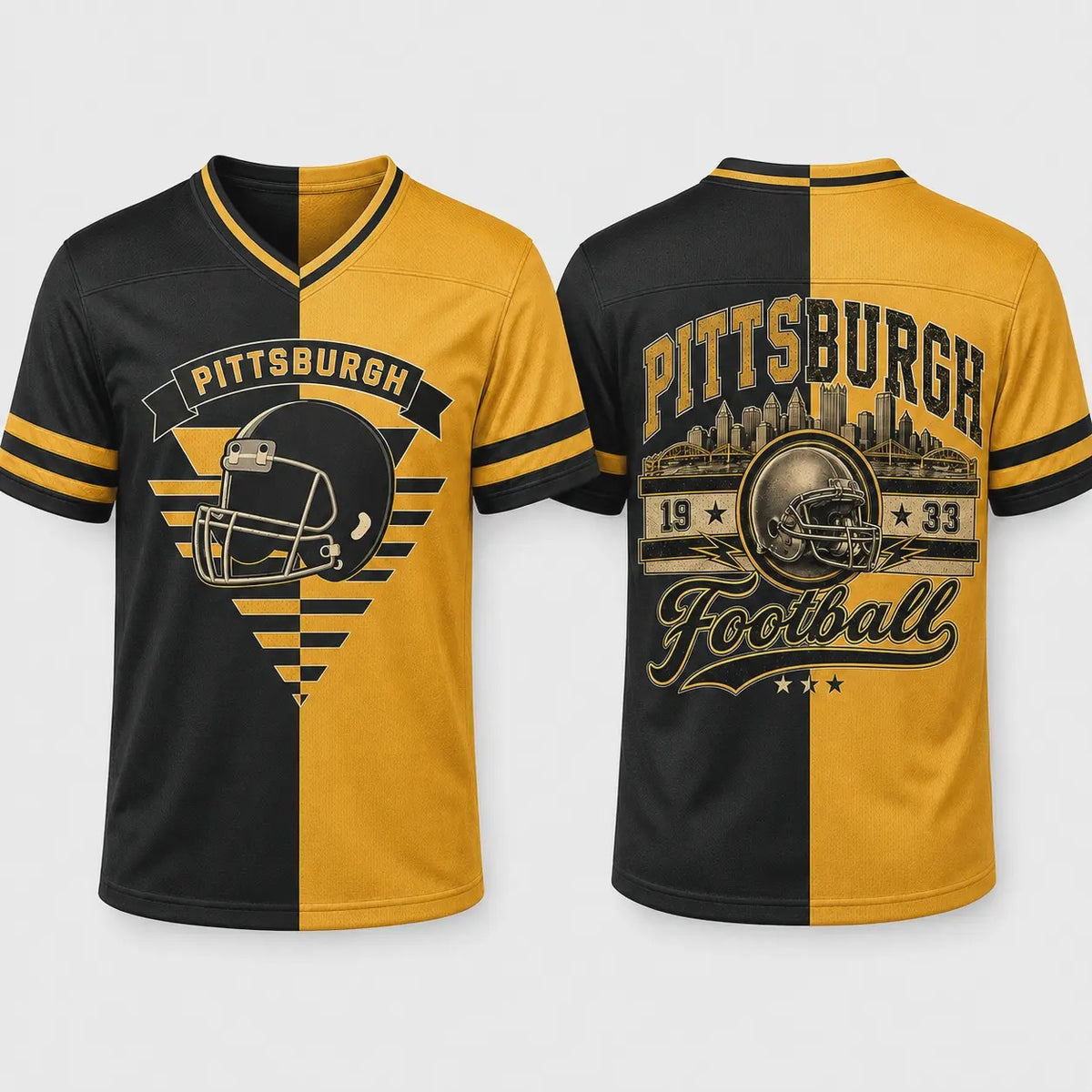 Retro City Football Two Tone V Neck Jersey