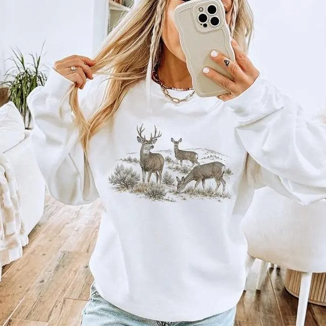 Vintage Buck and Doe Wildlife T-Shirt / Sweatshirt / Hoodie