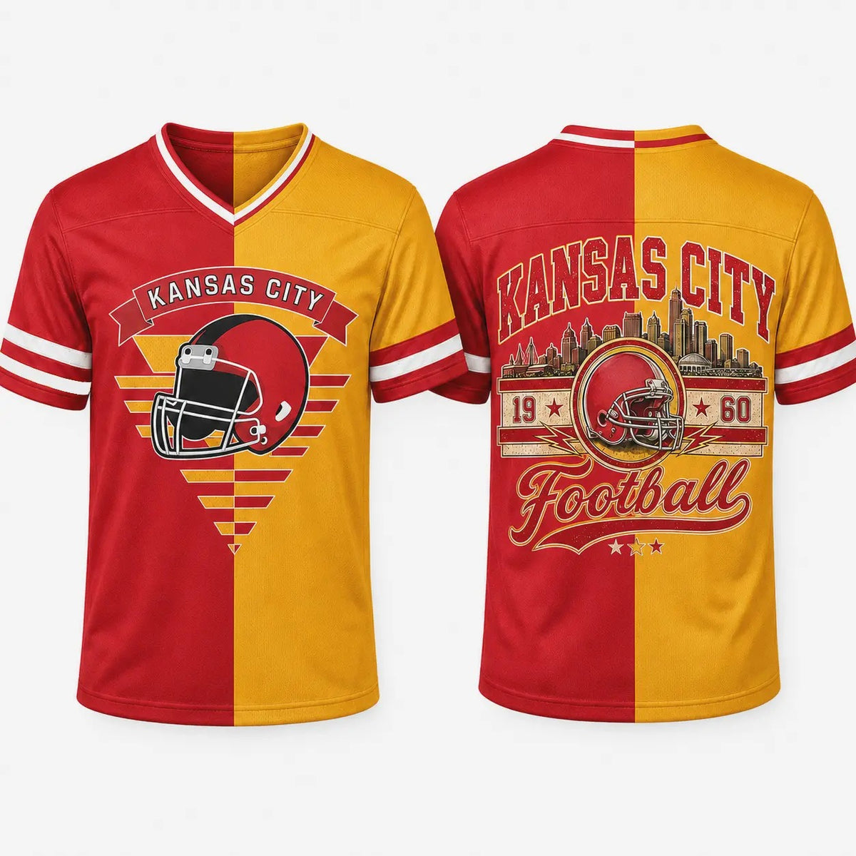 Retro City Football Two Tone V Neck Jersey