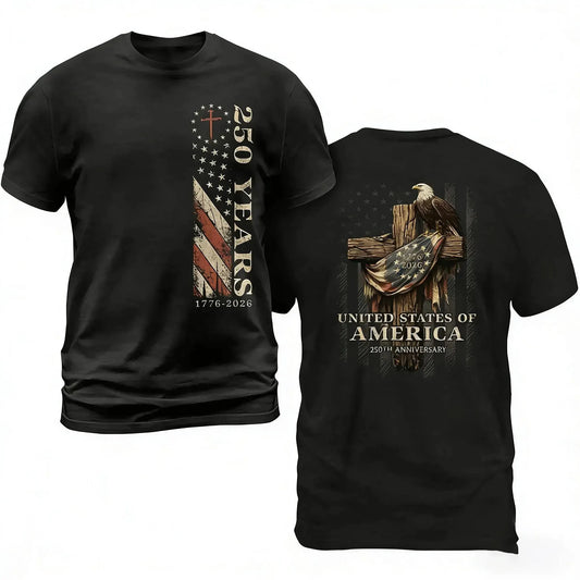 Patriotic Celebrating 250 Years Featuring American Flag And Eagle Symbols T-Shirt / Sweatshirt / Hoodie