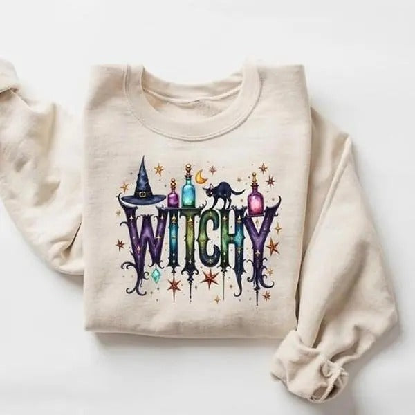 Vintage Halloween Witch Graphic T-Shirt / Sweatshirt / Hoodie