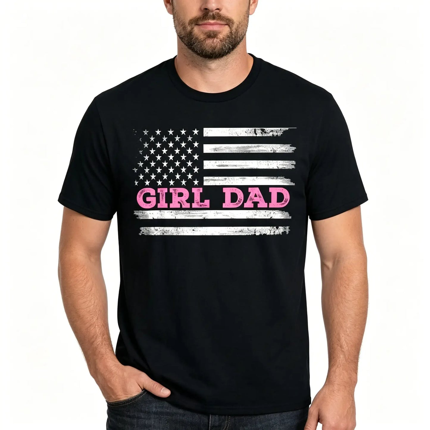 Proud Girl Dad American Flag T-Shirt / Sweatshirt / Hoodie